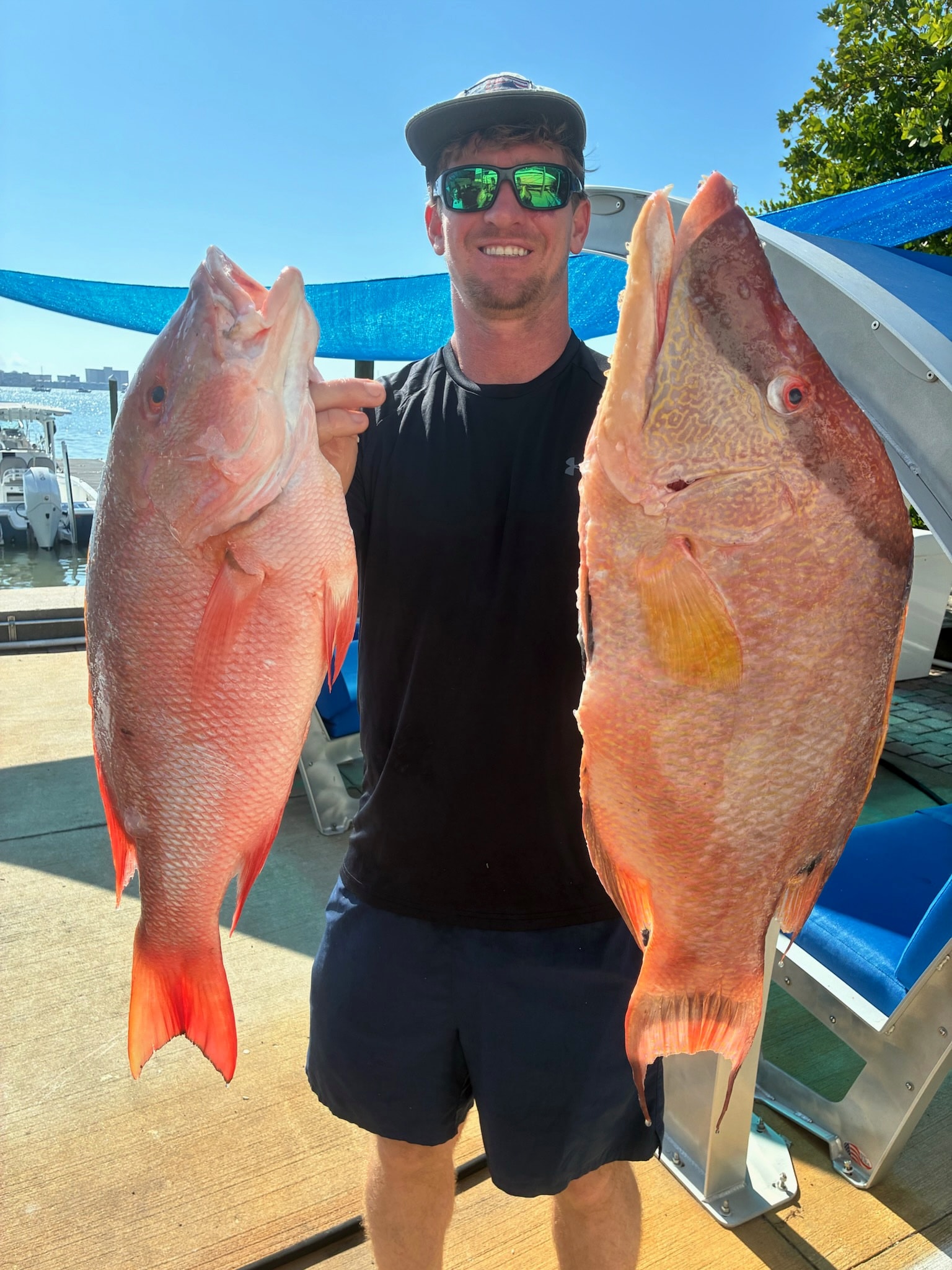 Two big mutton snapper from the same numbers