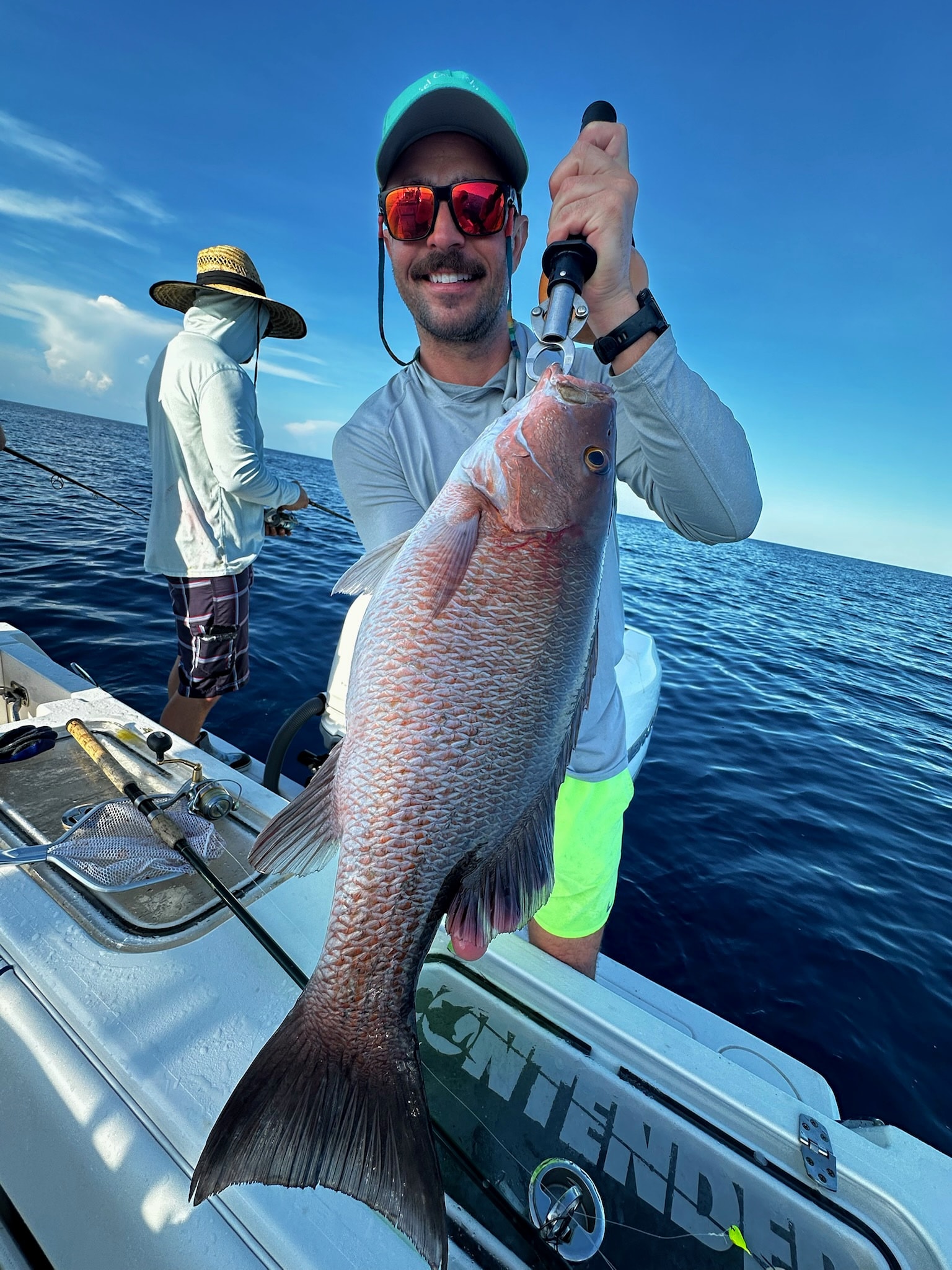 A mangrove snapper lifted aboard the Contender